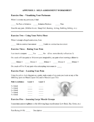 Self Assessment Worksheet at Femina PT