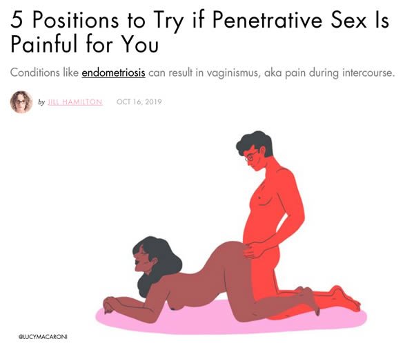 Cosmopolitan Quotes Heather Jeffcoat in “5 Positions to Try if Penetrative Sex Is Painful for You”
